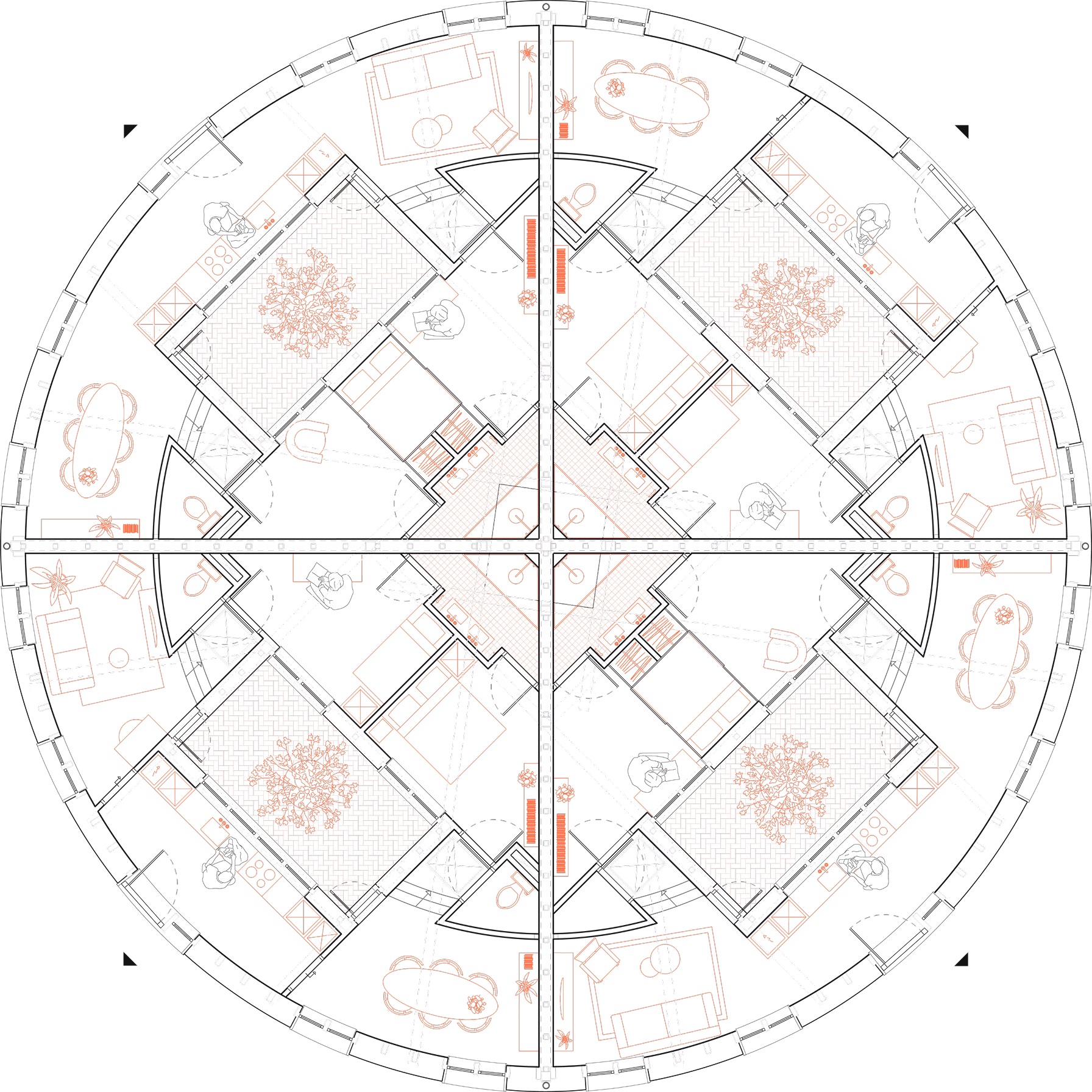 Render of multiple Gaia housings