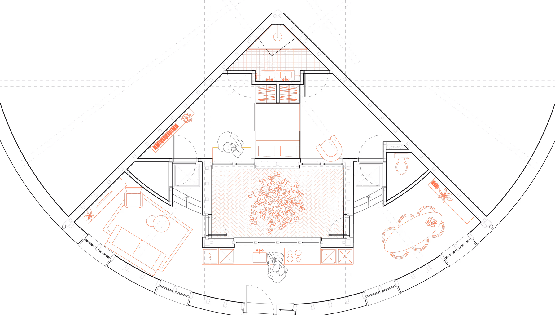 Floorplan of a Gaia house for intimate couples