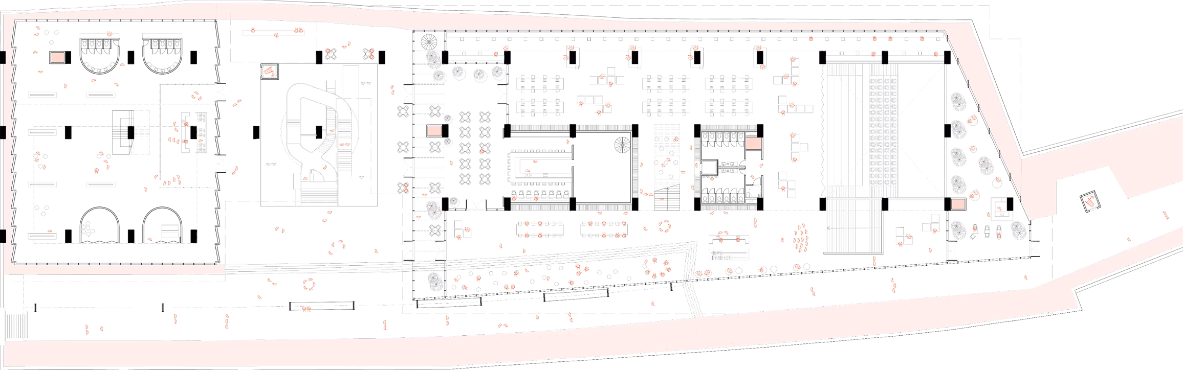 Floorplan ground floor of the Be water my friend project